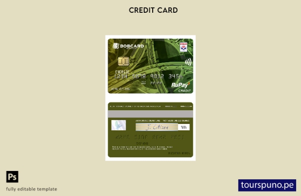 listo para imprimir Plantilla de tarjeta de crédito India HPCL Bank of Baroda EN